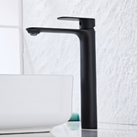Grifo de lavabo comercial moderno montado en cubierta de latón resistente manija única válvula de cerámica mezclador cromado para apartamento de Hotel