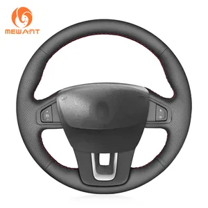 Custom Hand Sewing Artificial Leather Steering Wheel CoverためRenault Laguna Latitude Samsung SM5 2008-2018