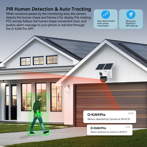 กล้องวงจรปิดรักษาความปลอดภัยแบบ PTZ พลังงานแสงอาทิตย์ 6MP 2 เลนส์ 2 จอภาพ รองรับ <span class=keywords><strong>4G</strong></span>/Wifi พร้อมระบบตรวจจับความเคลื่อนไหว PIR สำหรับภายนอกอาคาร ไร้สาย มาตรฐาน IP66 ใช้แบตเตอรี่ เหมาะสำหรับบ้าน - Product Image 4