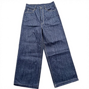 Jean en denim indigo teint à la corde personnalisé 17oz 100% coton taille haute coupe skinny décontractée coupe droite selvedge brodé vintage hiver - Product Image 3