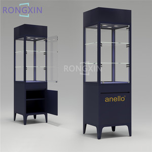 Design personalizzato con luce LED MDF vetro temperato legno orologio vetrina per la vendita al dettaglio centro commerciale orologio decorazione negozio - Product Image 1