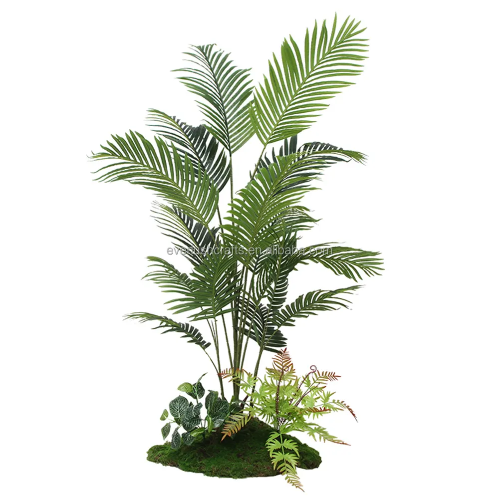 Decorazione interna simulazione giungla plam albero verde Monstera bonsai mini giardino in vaso artificiale Areca palma