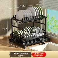 Égouttoir à vaisselle robuste de qualité supérieure, égouttoir de cuisine durable avec organisateur de rangement pour couteaux