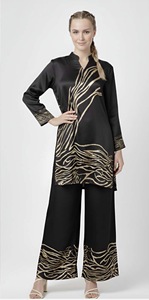 Ensemble coordonné deux pièces pour femmes, élégant, confortable, écologique, ensemble Kurti et pantalon assorti, tenue décontractée respirante pour toutes les saisons - Product Image 4