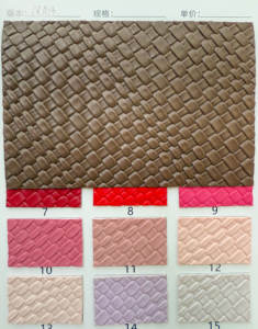 Vente en gros de tissu en cuir synthétique PVC de 1.3mm motif tissé de couleur unie pour sacs à bagages, canapé et rembourrage de voiture doux au toucher - Product Image 2