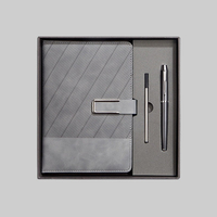 Carnets promotionnels personnalisables en sergé avec boucle en U, à couverture plate, minimalistes, écologiques, en tissu, coffret cadeau personnel en cuir