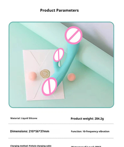 Wholesale Rechargeable Liquid Silicone <strong>Dildo</strong> - G-Spot and <strong>Clitoris</strong> Vibrating <strong>Dildo</strong> Massage <strong>Vibrator</strong> Body Safe Sex Toy for Woman - Product Image 4