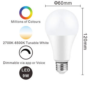 <span class=keywords><strong>Ampoule</strong></span> intelligente compatible avec <span class=keywords><strong>Alexa</strong></span> et Google Home, ampoules <span class=keywords><strong>LED</strong></span> à changement de couleur, <span class=keywords><strong>ampoule</strong></span> WiFi Bluetooth A19 E26 2,4 GHz RGBTW - Product Image 1