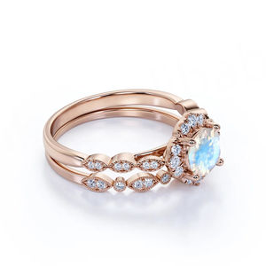 แหวนเงินแท้ 925 ประดับด้วยมูนสโตนสีน้ำเงินธรรมชาติ ดีไซน์เครื่องประดับมูนสโตน แหวนหมั้น พร้อมแหวนหมั้น - Product Image 3