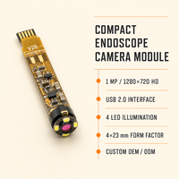 Module de caméra USB 1MP à vision à 90 degrés, mise au point 20-60 mm, résolution 720p, résistant à l'humidité élevée pour système d'endoscopie médicale
