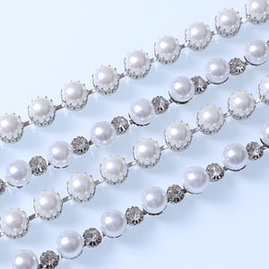 Thời Trang Pha Lê Ưa Thích <span class=keywords><strong>Rhinestone</strong></span> Chuỗi Trims Với Ngọc Trai Pha Lê <span class=keywords><strong>Rhinestone</strong></span> Đá May Trên Chuỗi Cup Cho Túi Xách May Mặc Và Tự Làm Ăn Mặc - Product Image 6