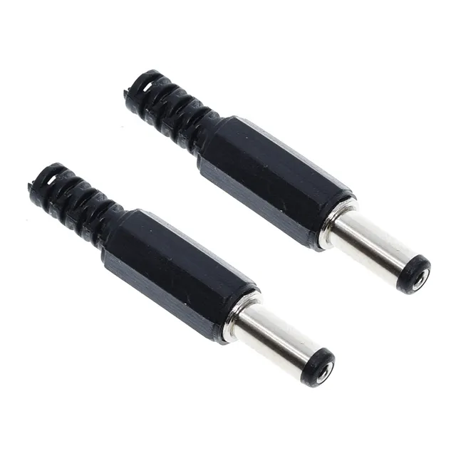 5.5x2.1mm 5.5*2.1mm DC Power Plug Welding Line Black DC Power Male Plug Jack Adapter
