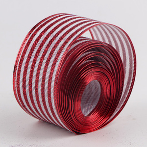 High Quality Glitter <strong>Jute</strong> Wired Burlap Christmas <strong>Ribbon</strong> With Wire - Product Image 6