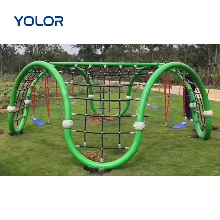 Factory safety kids outdoor playground rope climbing net play games park facility custom play area