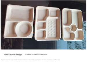 Cajas de Almuerzo Ecológicas Desechables y Compostables de 2-5 Compartimentos, Fabricadas con Bagazo, Resistentes al Agua, al Aceite y con Tapa Antivaho - Product Image 6