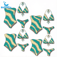 Collection de maillots de bain Becarin à imprimé zèbre : Bikini triangle à bretelles et ensembles de maillots de bain une pièce