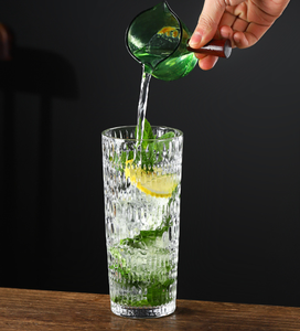 Tazze alte Creative moderne di vetro trasparente con le strutture, durevole & alla moda per la casa, gli uffici, i caffè, ideale per i cocktail, il succo, tè - Product Image 5