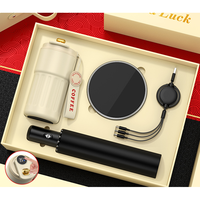 Juego de caja de regalo de taza de café de negocios de lujo con pistola de masaje de paraguas logotipo personalizado cargador de ratón inalámbrico juegos de regalo corporativo