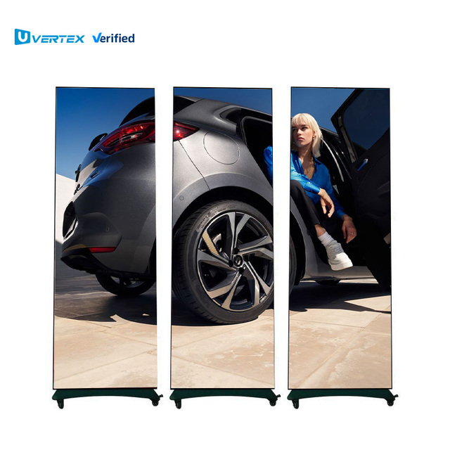 Factory Direct Sale 640*1920mm Foldable Indoor  Outdoor Movable Led Poster Display Screen for Advertising