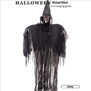 Decoración Colgante de Fantasma de <span class=keywords><strong>Halloween</strong></span>: <span class=keywords><strong>Bruja</strong></span> Malvada de Trapo Negra, Adorno Luminoso de Terror para Casa Embrujada y Habitación Secreta - Product Image 3