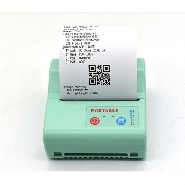 80mm Thermal Receipt Label Printer with Wireless Bluetooth Handy Portable Mini Bill Printing Machine