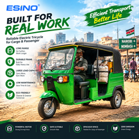 Nouveau modèle de tricycle électrique de type auto-rickshaw/tuk-tuk, 6 places à double rangée, pour le transport de passagers et le service de location de moteurs.