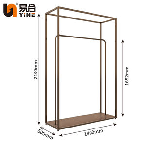 Estantes de exhibición de ropa dorados de lujo, soporte de almacenamiento bonito <span class=keywords><strong>para</strong></span> mujer, soporte de exhibición <span class=keywords><strong>para</strong></span> tienda de ropa - Product Image 6