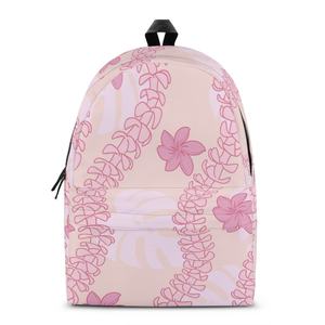 Sac à dos scolaire personnalisé de 15 pouces pour enfants, antivol, en polyester, à fermeture éclair, grande capacité, motif fleur d'hibiscus Puakenikeni <span class=keywords><strong>Aloha</strong></span> - Product Image 1