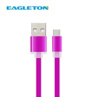Câble flexible USB-A vers Type-C 2.4A de 1 m, gaine TPE colorée, durable, prend en charge la synchronisation des données et la charge rapide pour les smartphones