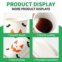 Gobelet à double paroi Jack O Lantern personnalisé, imprimé, saveur pomme caramel, en kraft, isolé, jetable, 12 oz, fournisseur en gros