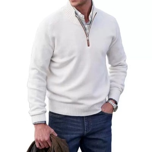 <span class=keywords><strong>Jersey</strong></span> de punto para <span class=keywords><strong>hombre</strong></span> con logotipo personalizado Oem Quarter Half 1/4 con cremallera, <span class=keywords><strong>Jersey</strong></span> de punto de gran tamaño para <span class=keywords><strong>hombre</strong></span>, suéter cálido de <span class=keywords><strong>cuello</strong></span> <span class=keywords><strong>alto</strong></span> - Product Image 4