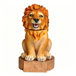 Trophée <span class=keywords><strong>Lion</strong></span> en Résine à Tête Mobile Personnalisable – Base Vierge – Souvenir de Compétition Sportive – Décoration de Bureau - Product Image 3