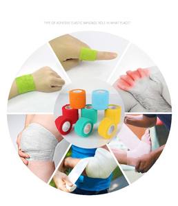 Haute qualité personnalisé couleur logo conception taille élastique ruban auto-adhésif fort Sport Bandage rouleaux cohésifs ruban athlétique - Product Image 2