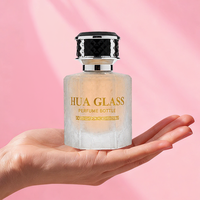 Botol Parfum Kaca Frost Crackle High End 50ml 100ml Kosong dengan Label Custom, Botol Parfum Kaca Silinder Premium Tutup Hitam