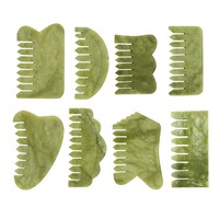 Peigne en jade naturel, planche de massage Gua Sha, outil de raclage corporel, raclage de la peau du visage, grattoir pour la tête, outil de beauté