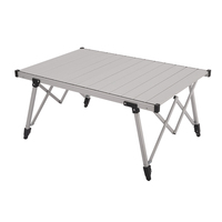 Table de pique-nique compacte en aluminium pliable pour l'extérieur, étanche et réglable