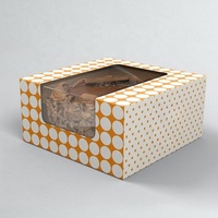 Vente en gros d'usine de mini emballages pour crêpes de qualité alimentaire boîtes d'emballage pour gâteau tasse pain avec logo personnalisé 12 avec fenêtre en PVC