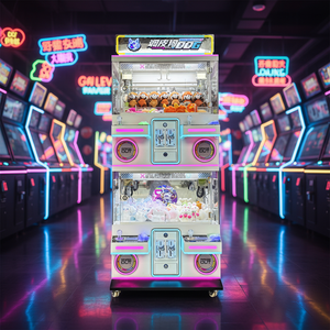 Mini Super Claw Crane, jeu d'arcade 4 joueurs, machine à pincettes à monnayeur, conviviale parent-enfant, avec cabinet métallique et verre trempé, version anglaise - Product Image 1