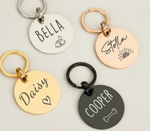 Водонепроницаемая гравированная бирка для собак, двухсторонняя Бесшумная бирка для ошейника, индивидуальная бирка для собак, бирка для кошек, бирка для кошек, бирка для собак, бирка для имен домашних животных - Product Image 3