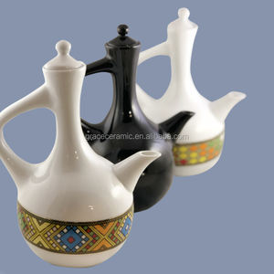 Jebena éthiopienne en céramique et porcelaine bon marché, pot à café personnalisé - Product Image 2
