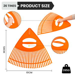 One99 fourniture d'usine 2-en-1 tête de râteau à feuilles en plastique Durable 26 dents outil de jardin pour l'entretien de la pelouse nettoyage de la cour aménagement paysager en gros - Product Image 2
