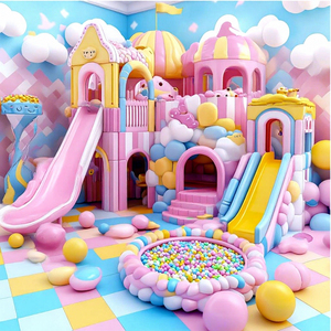 Aire de jeux intérieure commerciale : Conception de jeux souples et durables sur le thème des macarons pour usines et commerces - Product Image 1