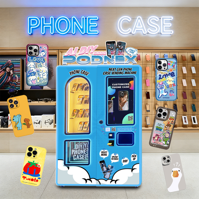 PodNEX Smart DIY Phone case Vending Machine Automatic Phone case Printer Machine Custom Phone case Printing for College Campus