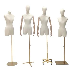 Hete Verkoop Bovenlichaam Jurk Vorm Mannequin Mannelijke Half Lichaam Stof Verpakt Mannequin Voor Business Pak Display Zonder Pruik