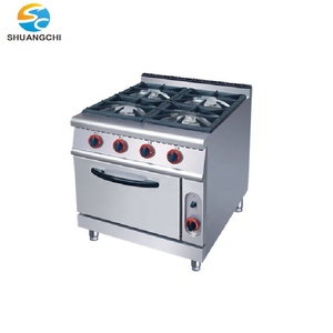 Cuisinière à gaz commerciale Four en acier inoxydable à 4 brûleurs pour hôtels restaurants Cuisinière à gaz industrielle Four combiné - Product Image 4