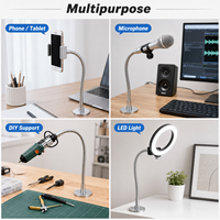 Bras flexible col de cygne pour lampe LED, tube métallique flexible pour lampes de bureau