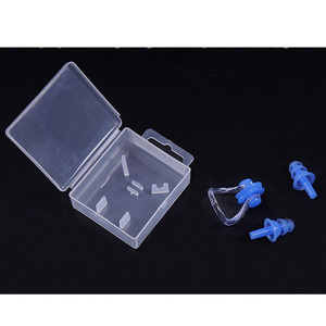 Juego de tapones para los oídos con clip para la nariz, de silicona, impermeables, universales para deportes acuáticos - Product Image 2