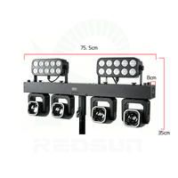 Redsun 4x60W RGBW Moving Head Bühnenlicht mit Laserstrahl, Wash-Effekt und LED-Streifeneffekten für DJ Disco Party