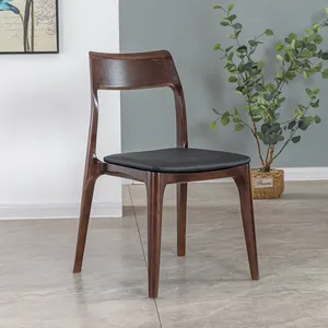 Traditional Chinese Style Solid Wooden Dining Chair for Dining Table Restaurant Chairs With Wood Leg Armless Dining Coffee Chair