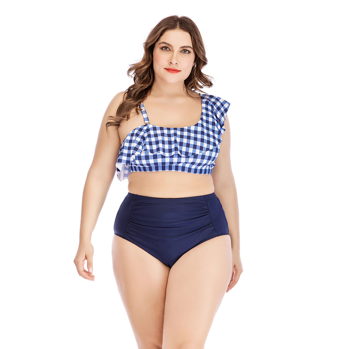 Plus size hot sale sexy gingham printed bikini